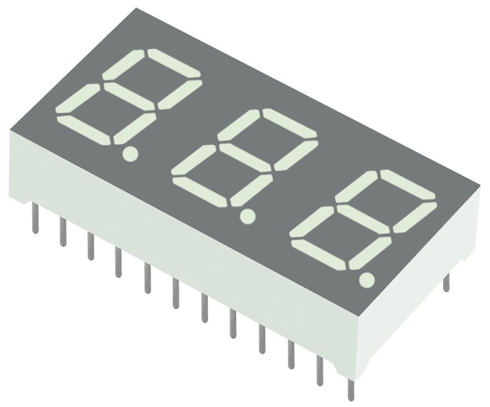 3 Digit 0.56 Inch Single Color 7 Segment Display
